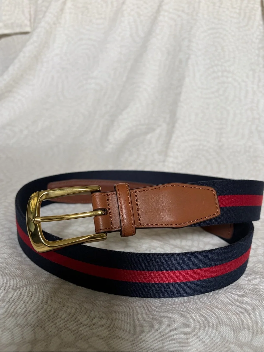 Torino Leather European Ribbed Striped Surcingle Belt size 38